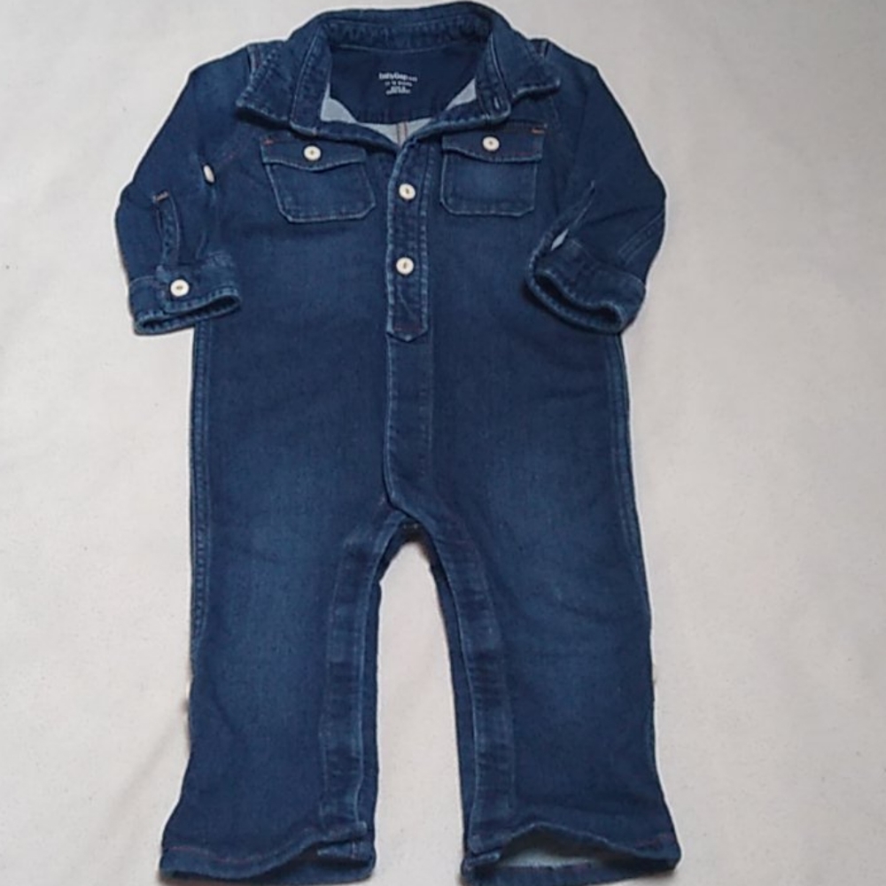 Baby GAP Soft, Stretch Denim Jumpsuit Size 12-18mo